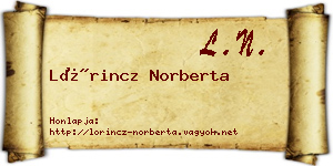 Lőrincz Norberta névjegykártya