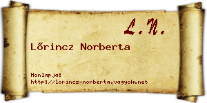 Lőrincz Norberta névjegykártya