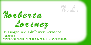 norberta lorincz business card